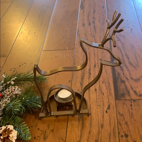 Pottery Barn Holiday Brass Reindeer Candle Holder New Poshmark